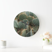 サボテンのパターン:トレンディーOpuntia ficus-indica. ラージ壁時計 (ホーム)