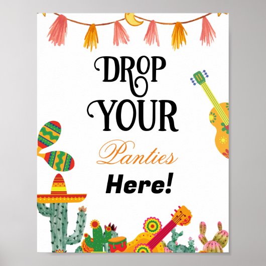 サボテンのパンティズドロップバチェロレッテゲームサイン ポスター (正面)