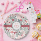 サボテンのピンクのミント多肉植物 ペーパープレート (パーティー)