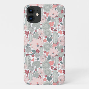サボテンのピンクのミント多肉砂漠の植物 iPhone 11 ケース