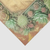 サボテンのピンクの花エフェメラコラージアートNo6 薄葉紙 (詳細)