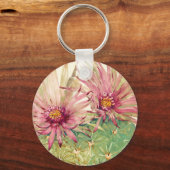 サボテンのピンクの花 キーホルダー (正面)