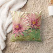 サボテンのピンクの花 クッション (ブランケット)