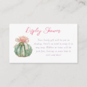 サボテンのピンクリボン赤ちゃん女の子シャワーディスプレイシャワー エンクロージャーカード (正面)