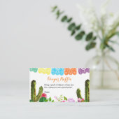 サボテンのフィエスタベビーシャワーおむつラッフルカード エンクロージャーカード (スタンド正面)