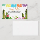 サボテンのフィエスタベビーシャワーおむつラッフルカード エンクロージャーカード (正面/裏面)