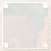 サボテンのフィールドガラスコースター ガラスコースター (裏面)