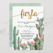 サボテンのフェスタの卒業の招待状のパーティーのメキシコ人 招待状 (正面/裏面)