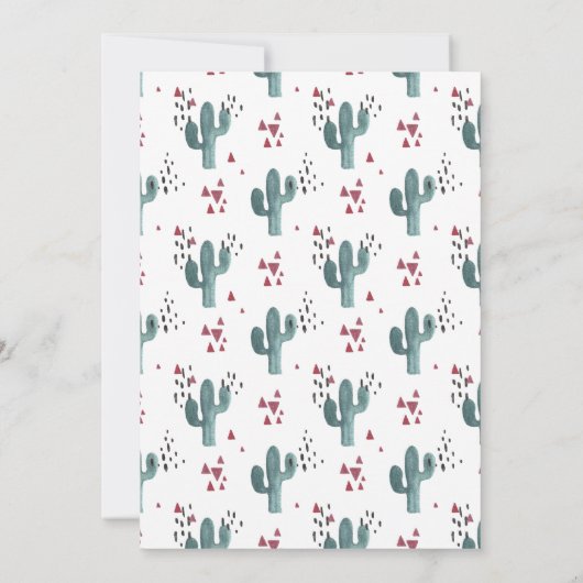 サボテンのフェスタの女の子のベビーシャワーの招待状 招待状 (裏面)