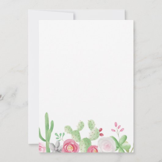 サボテンのフェスタの誕生日のサボテンのメキシコの招待状 招待状 (裏面)