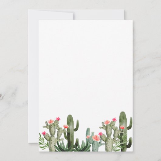 サボテンのフローラは性別が明かす吸汁性がある 招待状 (裏面)