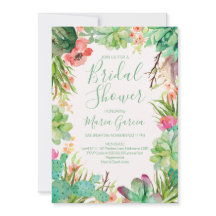 サボテンのブライダルシャワーの招待状