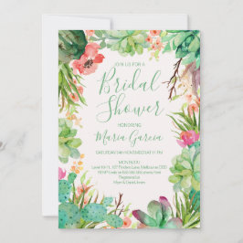 サボテンのブライダルシャワーの招待状 招待状