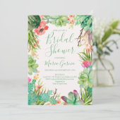 サボテンのブライダルシャワーの招待状 招待状 (スタンド正面)