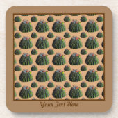 サボテンのプラスチックコースター – オプシパーソナライズされたョン コースター (正面)