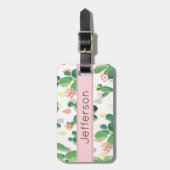 サボテンのプリントの荷物のラベル ラゲッジタグ (正面縦)