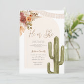 サボテンのボヘミアンフローラ彼または彼女が性別を明かす 招待状 (スタンド正面)