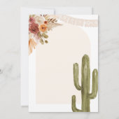 サボテンのボヘミアンフローラ彼または彼女が性別を明かす 招待状 (裏面)