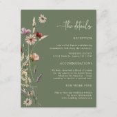 サボテンのボホスタイルの野の花の結婚式同封カード エンクロージャーカード (正面)
