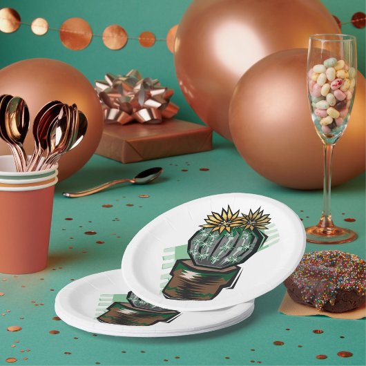 サボテンのポット ペーパープレート