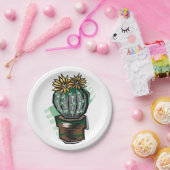 サボテンのポット ペーパープレート (パーティー)