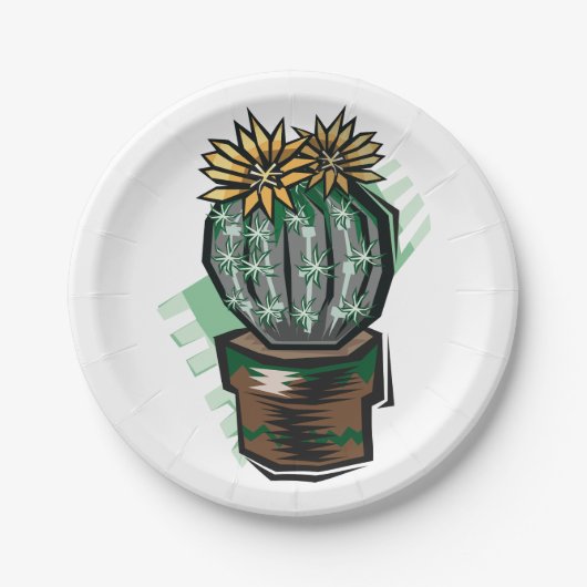 サボテンのポット ペーパープレート (正面)