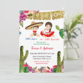 サボテンのメキシコのジェンダーが赤ちゃんのシャワーを明らかにする 招待状 (スタンド正面)