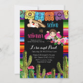 サボテンのメキシコのジェンダーが赤ちゃんのシャワー招待状を明らかにする 招待状 (正面)