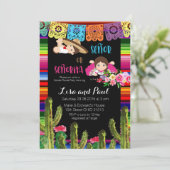 サボテンのメキシコのジェンダーが赤ちゃんのシャワー招待状を明らかにする 招待状 (スタンド正面)