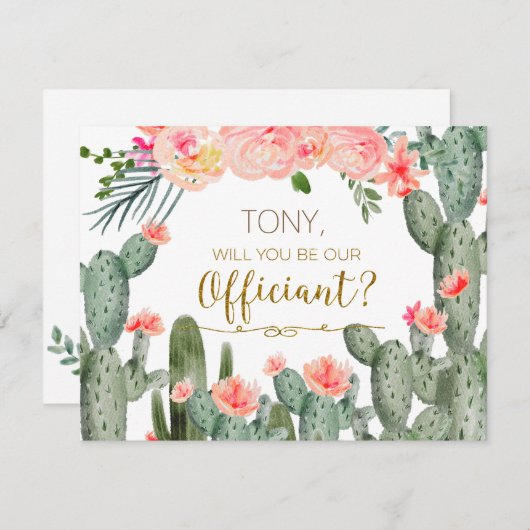 サボテンのメキシコ人は私たちの公式カードになる 招待状 (正面/裏面)