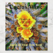 サボテンのワインを自分の責任で飲む ワインラベル (シングルラベル)
