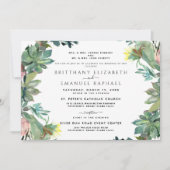 サボテンの両親記載ウエディング招待状 招待状 (正面)