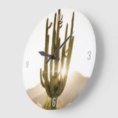 サボテンの写真と砂漠をテーマにした時計 ラージ壁時計 (傾斜)