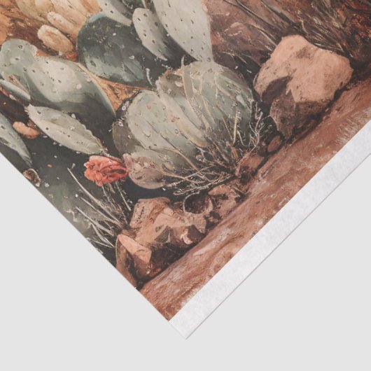 サボテンの切り離しが咲く砂漠の風景 薄葉紙 (詳細)