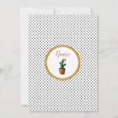 サボテンの卒業パーティーの金ゴールドのサボテンのかわいらしい招待 招待状 (裏面)