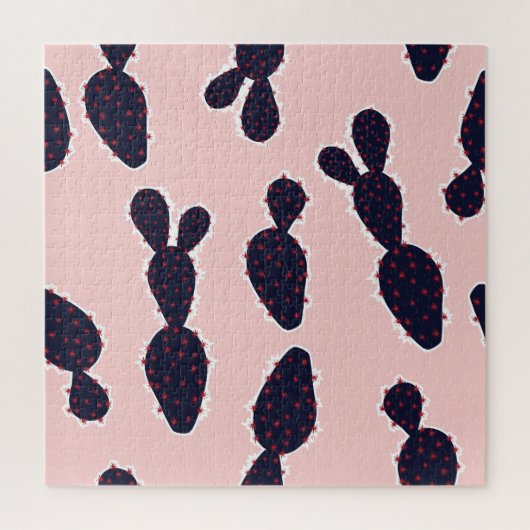 サボテンの可愛さ:甘いパステルパターン ジグソーパズル (縦)