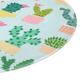 サボテンの多様性、ヴィンテージのシームレスな背景。 カッティングボード (角)