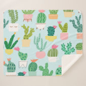 サボテンの多様性、ヴィンテージのシームレスな背景。 シェルパブランケット (正面(横))
