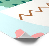 サボテンの多様性、ヴィンテージのシームレスな背景。 ポスター (角)