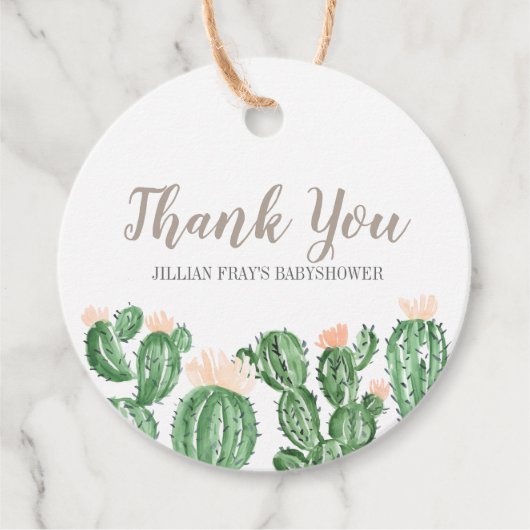 サボテンの多肉性の赤ん感謝してい坊シャワーラベル フェイバータグ (正面)