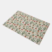サボテンの多肉植物シームレスパターン ドアマット (アングル)