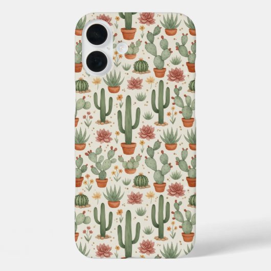 サボテンの多肉植物シームレスパターン Case-Mate iPhoneケース (裏面)