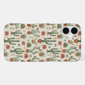 サボテンの多肉植物シームレスパターン iPhoneケース (裏面横)