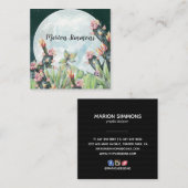 サボテンの夜のデザートスターズ | ソーシャルメディア スクエア名刺 (正面/裏面)