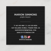 サボテンの夜のデザートスターズ | ソーシャルメディア スクエア名刺 (裏面)