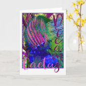 サボテンの夢の空白のなnotecard カード (黄色い花)