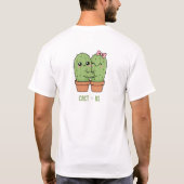 サボテンの夫婦の洒落で面白いギフト Tシャツ (裏面)