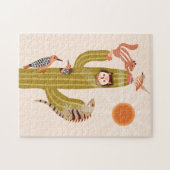 サボテンの子供に住む動物ジグソーパズル ジグソーパズル (横)