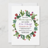 サボテンの引っ越し祝いパーティーのパーティーの招待のフェスタの新しい家 招待状 (正面)