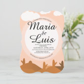 サボテンの影が描く砂漠の日の出 ウェディングインビテーション 招待状 (スタンド正面)